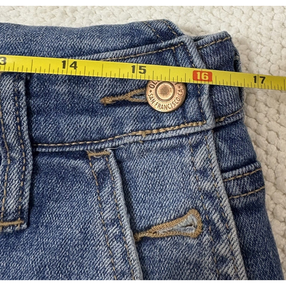 Old Navy Women’s Denim Overalls Shorts Medium Stretch Blue Jean Bib Cuffed - Picture 7 of 10